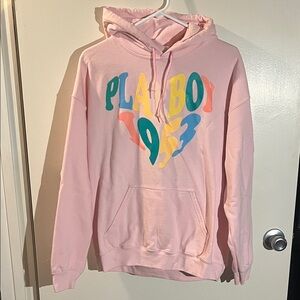 Playboy Pastel Pink Hoodie with Vibrant Logo